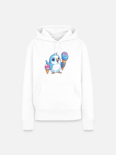Blue Ice - Frauen Premium Bio Hoodie - Weiß