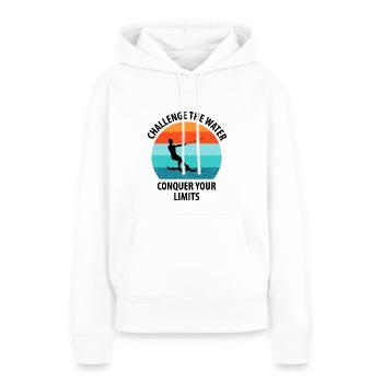 Ski nautique, ski nautique, skieurs nautiques - Sweat à capuche Premium bio Femme - blanc - Devant - Julia (174cm)