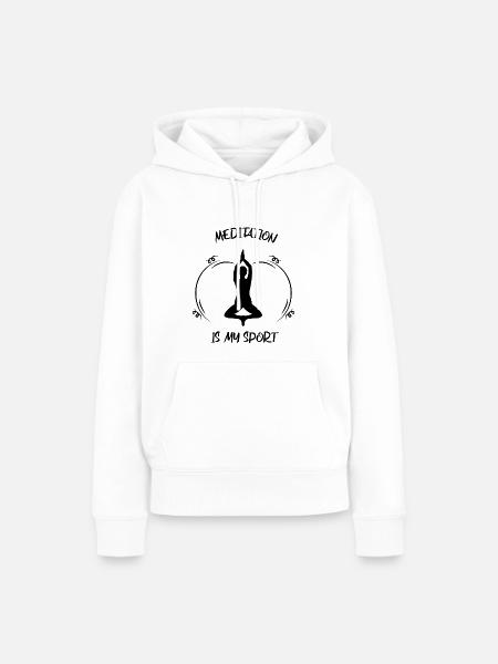 Meditaion - Frauen Premium Bio Hoodie - Weiß