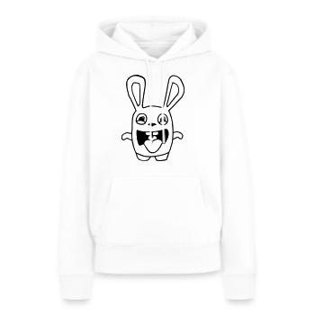 dessin lapin mignon débile style BD cartoon fun - Sweat à capuche Premium bio Femme - blanc - Devant - Julia (174cm)