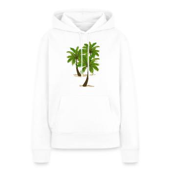 Palmiers - Sweat à capuche Premium bio Femme - blanc - Devant - Julia (174cm)