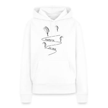 Gleitschirm Thermik Junkie - Frauen Premium Bio Hoodie - Weiß - Vorne - Julia (174cm)