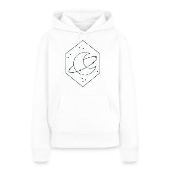 Croissant de lune de diamant avec orbite - Sweat à capuche Premium bio Femme - blanc - Devant - Julia (174cm)