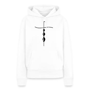 Jubé noir - Sweat à capuche Premium bio Femme - blanc - Devant - Julia (174cm)