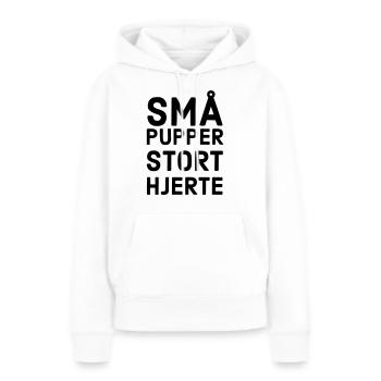 Kleine Titten, großes Herz - Frauen Premium Bio Hoodie - Weiß - Vorne - Julia (174cm)