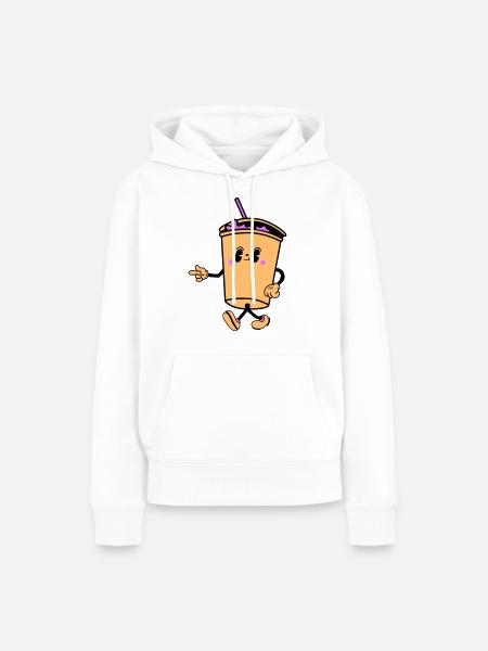 drink cartoon - Frauen Premium Bio Hoodie - Weiß