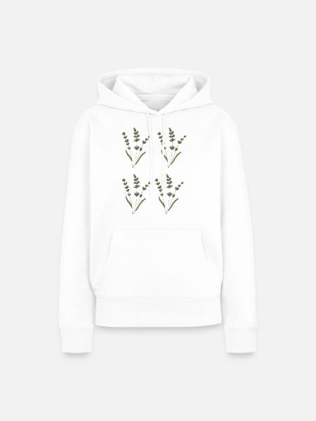 lavendel - Frauen Premium Bio Hoodie - Weiß