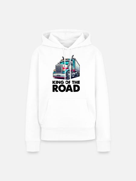lastwagen king - Frauen Premium Bio Hoodie - Weiß