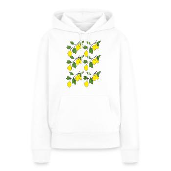 Brins de citron - Sweat à capuche Premium bio Femme - blanc - Devant - Julia (174cm)