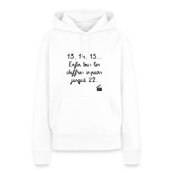 Kaameløtt - Réplique Culte - Citation Perceval - Sweat à capuche Premium bio Femme - blanc - Devant - Julia (174cm)