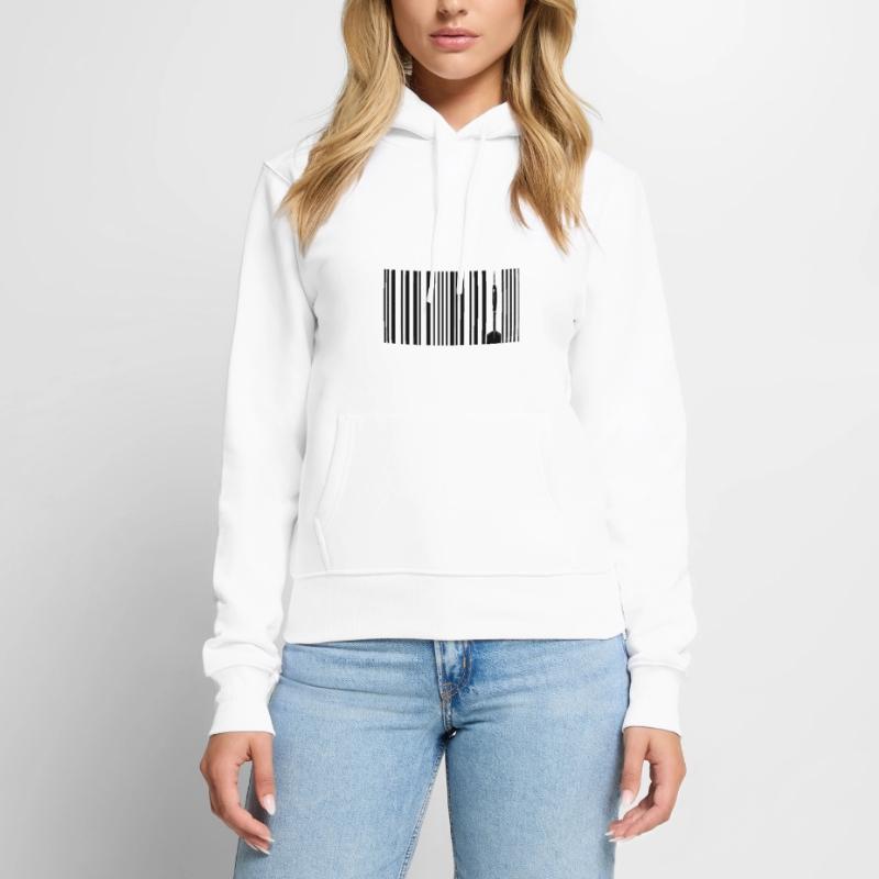 Fléchettes Joueur de fléchettes Fléchettes « Dart-Barcode-Dartcode » Sweat à capuche Premium bio Femme