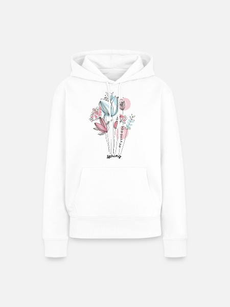 Spring Flower Power - Women’s Premium Organic Hoodie - white