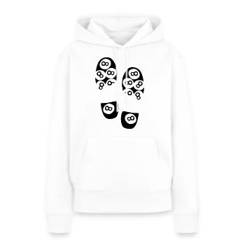Fußabdruck Billard Schuh Fußabdruck - Frauen Premium Bio Hoodie - Weiß - Vorne - Julia (174cm)