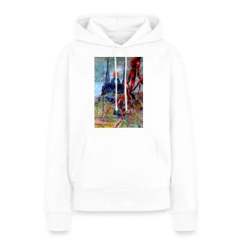 Kathedrale der Mutter Erde - Frauen Premium Bio Hoodie - Weiß - Vorne - Julia (174cm)