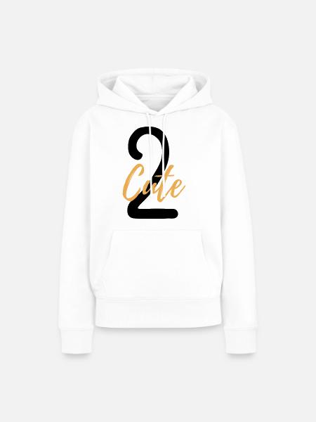 2 Cute - Frauen Premium Bio Hoodie - Weiß