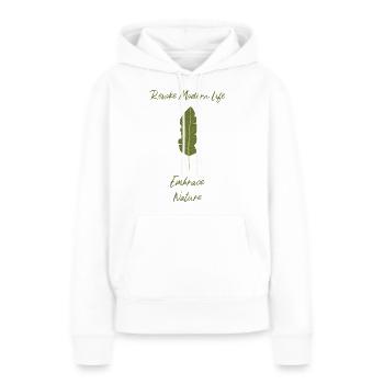Revoke Modern Life - Embrace Nature - Frauen Premium Bio Hoodie - Weiß - Vorne - Julia (174cm)