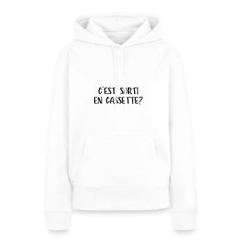 c'est sorti en cassette - Sweat à capuche Premium bio Femme - blanc - Devant - Julia (174cm)