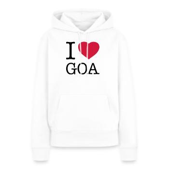 J’AIME GOA Inde - Sweat à capuche Premium bio Femme - blanc - Devant - Julia (174cm)