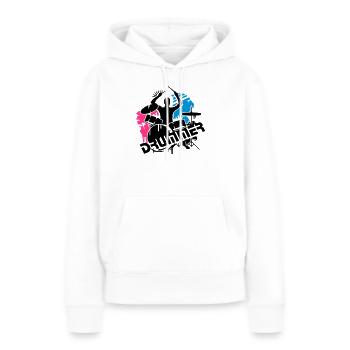 Ein Schlagzeuger und sein Schlagzeug - Frauen Premium Bio Hoodie - Weiß - Vorne - Julia (174cm)
