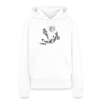 Anker Voyage Été Ahoi - Sweat à capuche Premium bio Femme - blanc - Devant - Julia (174cm)