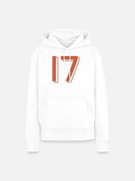 Trikotnummer 17 - Frauen Premium Bio Hoodie - Weiß