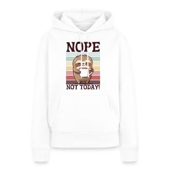 Spuch Faultier mit Tasse Müde Lustig Morgenmuffel - Frauen Premium Bio Hoodie - Weiß - Vorne - Julia (174cm)