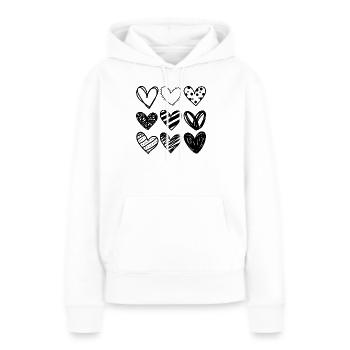 Neuf cœurs - Sweat à capuche Premium bio Femme - blanc - Devant - Julia (174cm)