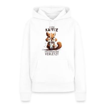 Wütendes Eichhörnchen mit Kaffee - Frauen Premium Bio Hoodie - Weiß - Vorne - Julia (174cm)