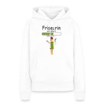 Angehende Friseurin in Ausbildung für Baby Azubine - Frauen Premium Bio Hoodie - Weiß - Vorne - Julia (174cm)