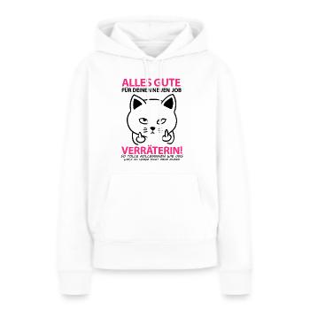 Letzter Arbeitstag Kollegin geht in Rente Neue Job - Frauen Premium Bio Hoodie - Weiß - Vorne - Julia (174cm)