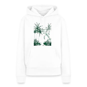 Regenwald grüne Palmen - Frauen Premium Bio Hoodie - Weiß - Vorne - Julia (174cm)