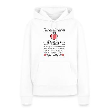 Turnlehrerin Turnen Lehrerin Danke zum Abschied - Frauen Premium Bio Hoodie - Weiß - Vorne - Julia (174cm)