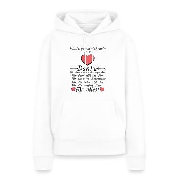 Kindergartenlehrerin Kindergarten Lehrerin Danke - Frauen Premium Bio Hoodie - Weiß - Vorne - Julia (174cm)