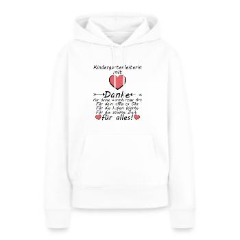 Kindergartenleiterin Kindergarten Leiterin Danke - Frauen Premium Bio Hoodie - Weiß - Vorne - Julia (174cm)