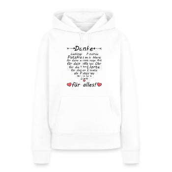 Beste Putzfrau Danke Lieblings zum Abschied - Frauen Premium Bio Hoodie - Weiß - Vorne - Julia (174cm)