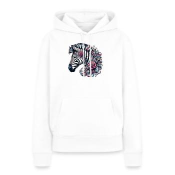 Zèbre - Sweat à capuche Premium bio Femme - blanc - Devant - Julia (174cm)
