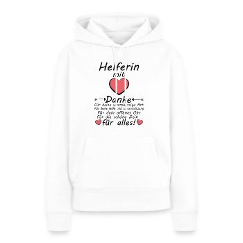 Danke sagen fleißige Helferin mit Herz für Alles - Frauen Premium Bio Hoodie - Weiß - Vorne - Julia (174cm)