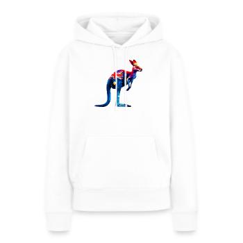 Kangourou - Sweat à capuche Premium bio Femme - blanc - Devant - Julia (174cm)