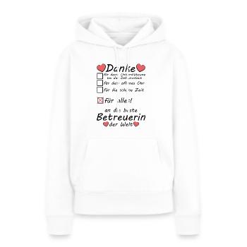 Doktorarbeit Doktor Betreuerin Danke sagen - Frauen Premium Bio Hoodie - Weiß - Vorne - Julia (174cm)