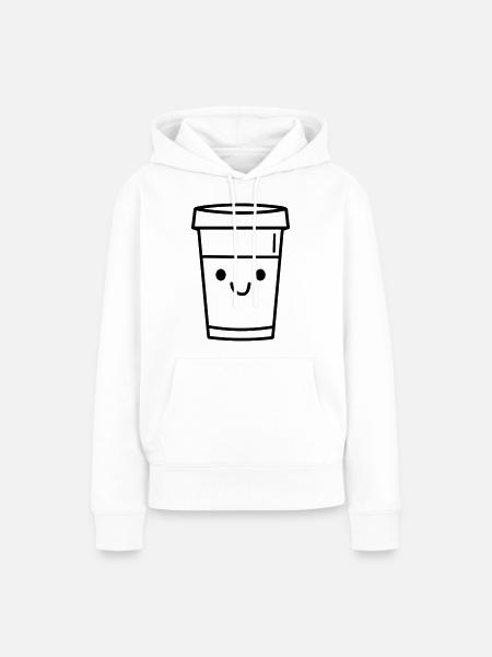 Kaffeebecher - Frauen Premium Bio Hoodie - Weiß
