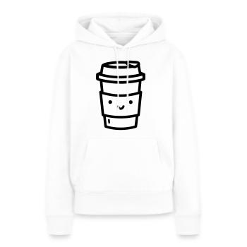 Kaffeebecher - Frauen Premium Bio Hoodie - Weiß - Vorne - Julia (174cm)