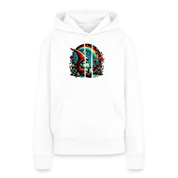 Gnome - Sweat à capuche Premium bio Femme - blanc - Devant - Julia (174cm)