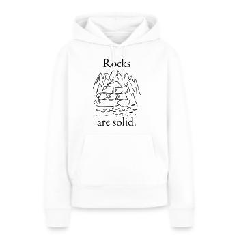 Felsen sind solide - Frauen Premium Bio Hoodie - Weiß - Vorne - Julia (174cm)