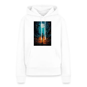 Scène poétique et science fiction - Sweat à capuche Premium bio Femme - blanc - Devant - Julia (174cm)