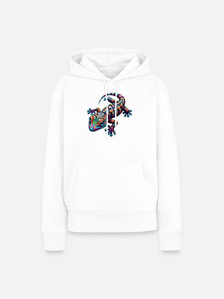 Gecko - Frauen Premium Bio Hoodie - Weiß