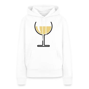 Verre à vin blanc rond ouvert (vin blanc / vin / 2C) - Sweat à capuche Premium bio Femme - blanc - Devant - Julia (174cm)