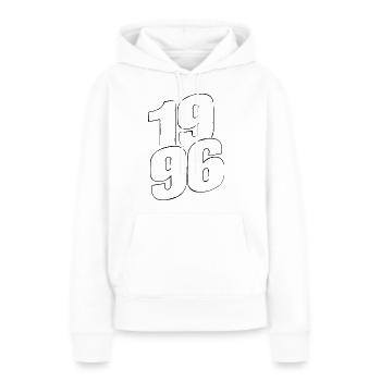 1996 - Frauen Premium Bio Hoodie - Weiß - Vorne - Julia (174cm)