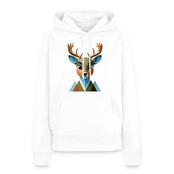 Reh - Frauen Premium Bio Hoodie - Weiß - Vorne - Julia (174cm)