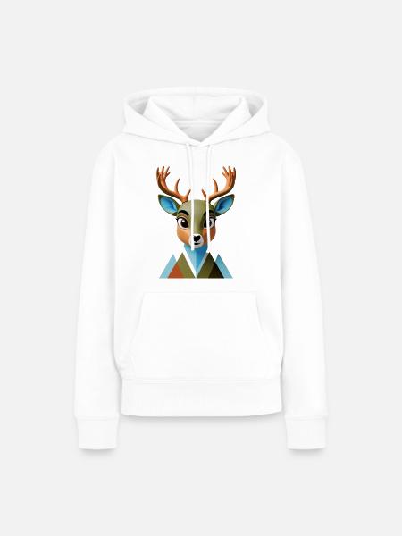 Reh - Frauen Premium Bio Hoodie - Weiß