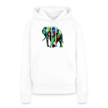 Éléphant - Sweat à capuche Premium bio Femme - blanc - Devant - Julia (174cm)